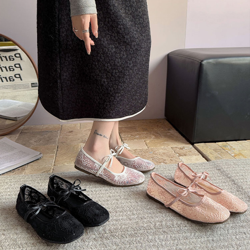 Embroidery Canvas - Women's Gentle Ballet Flat Shoes 2026
