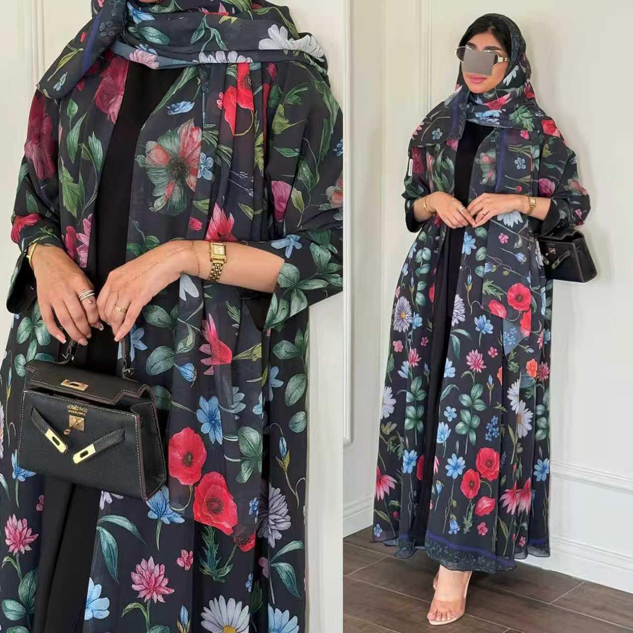 Embroidery Abaya - Abaya Hijab Women Eid Party Dresses