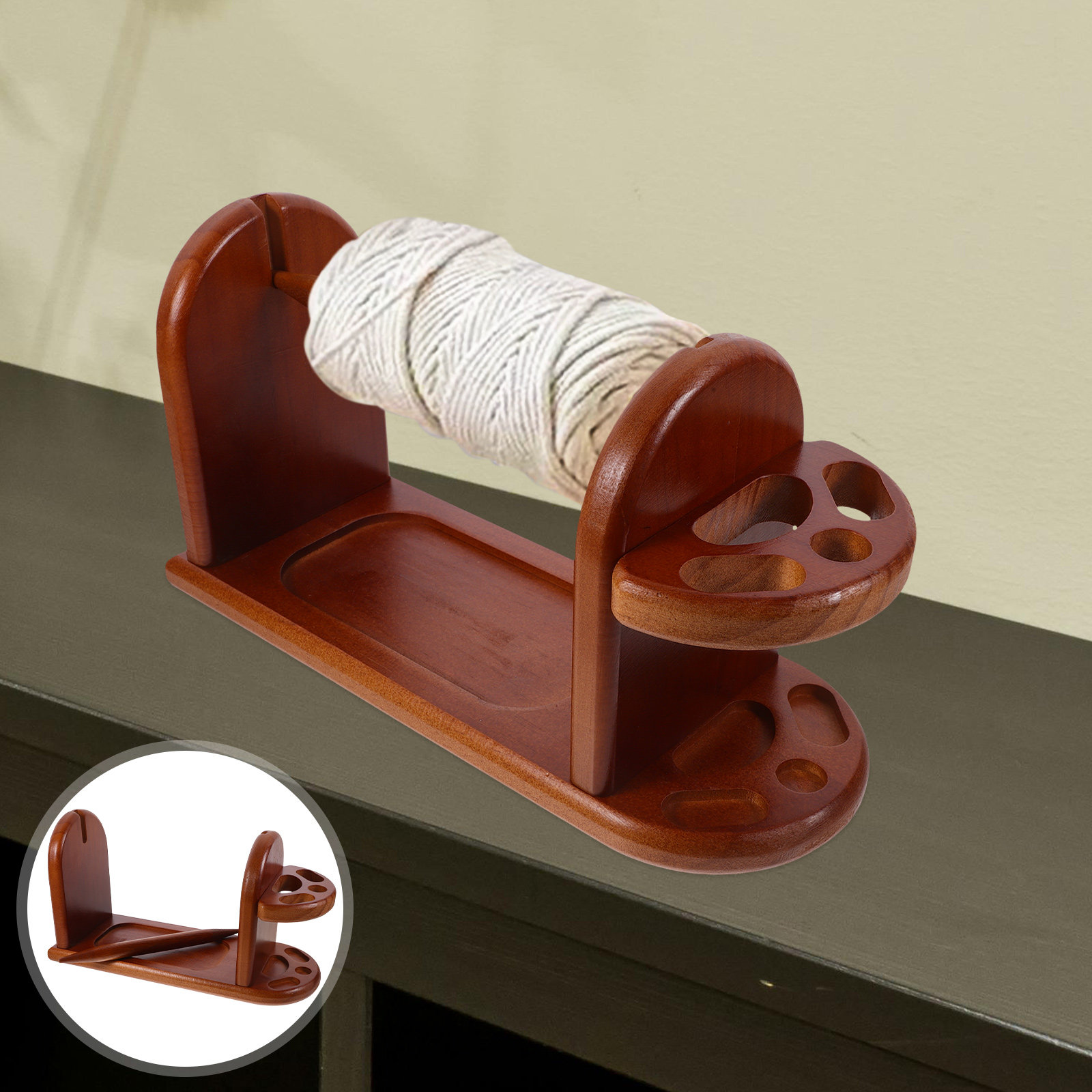 Embroidery Yarn - Sturdy Wooden Yarn Holder for Crocheting