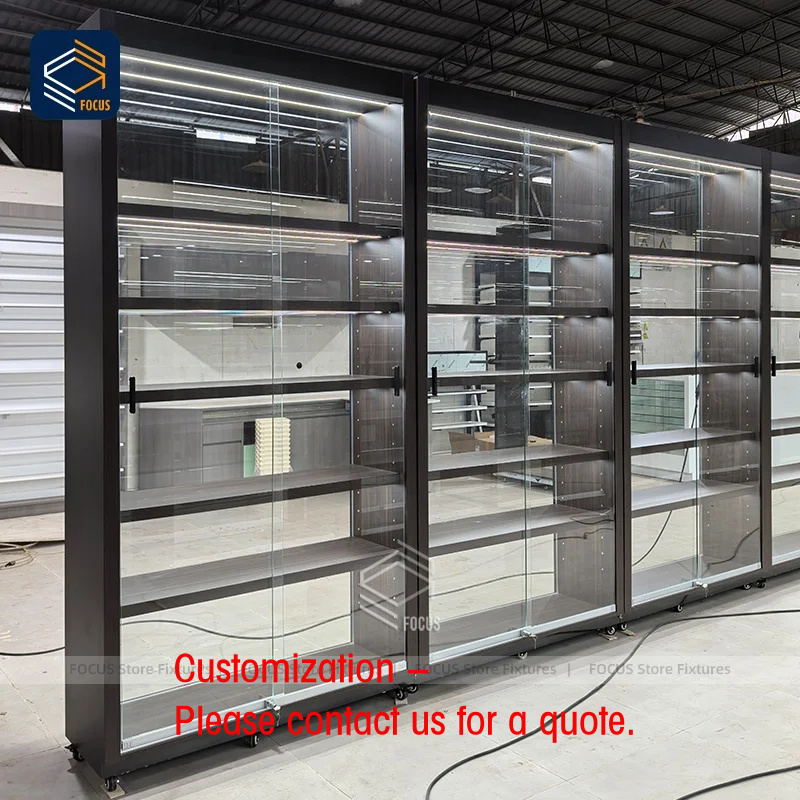 Frame Display Wood - custom.Retail Display Cabinet Sliding Glass Wooden