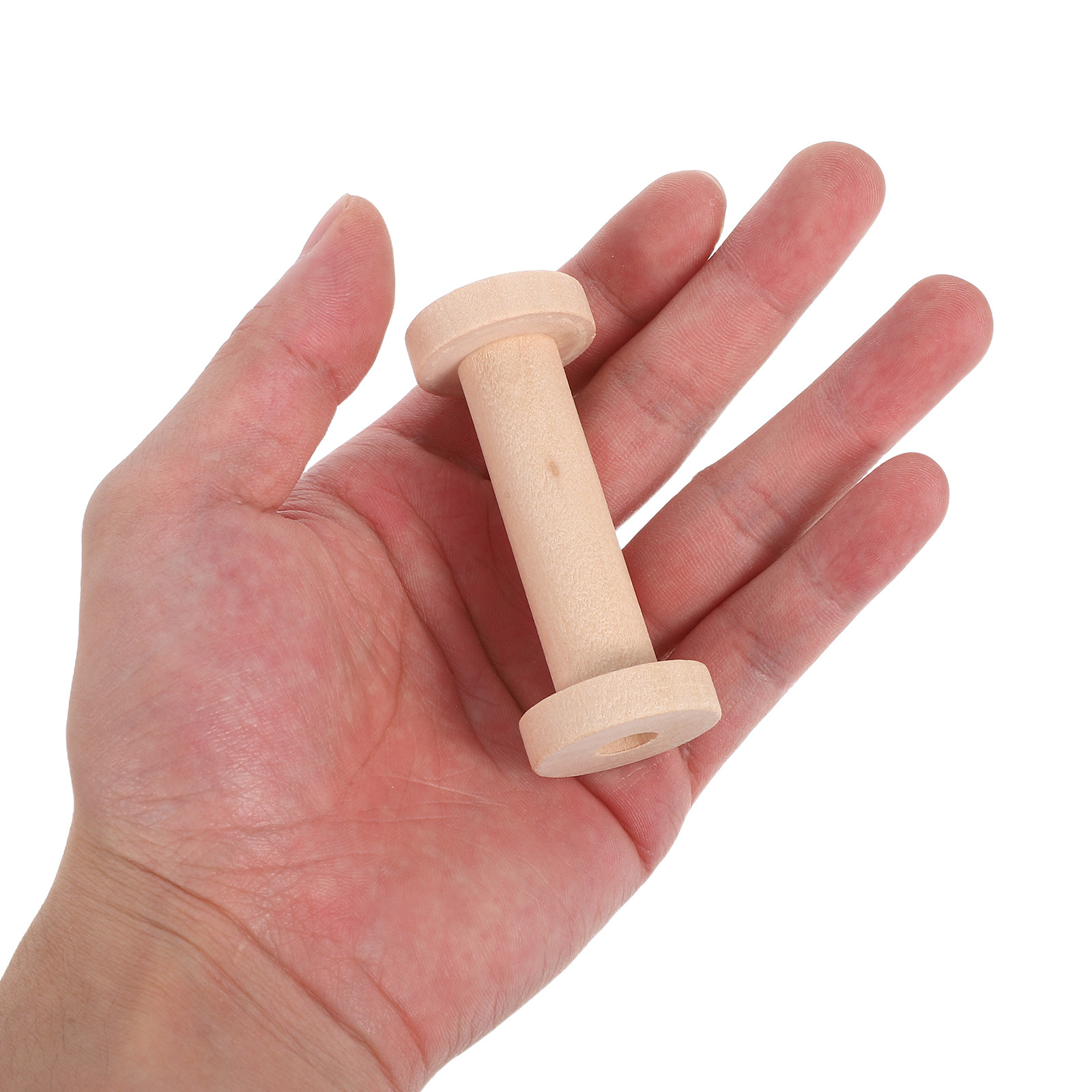 Embroidery Yarn - 15Pcs Wooden Spools Natural Wood Thread