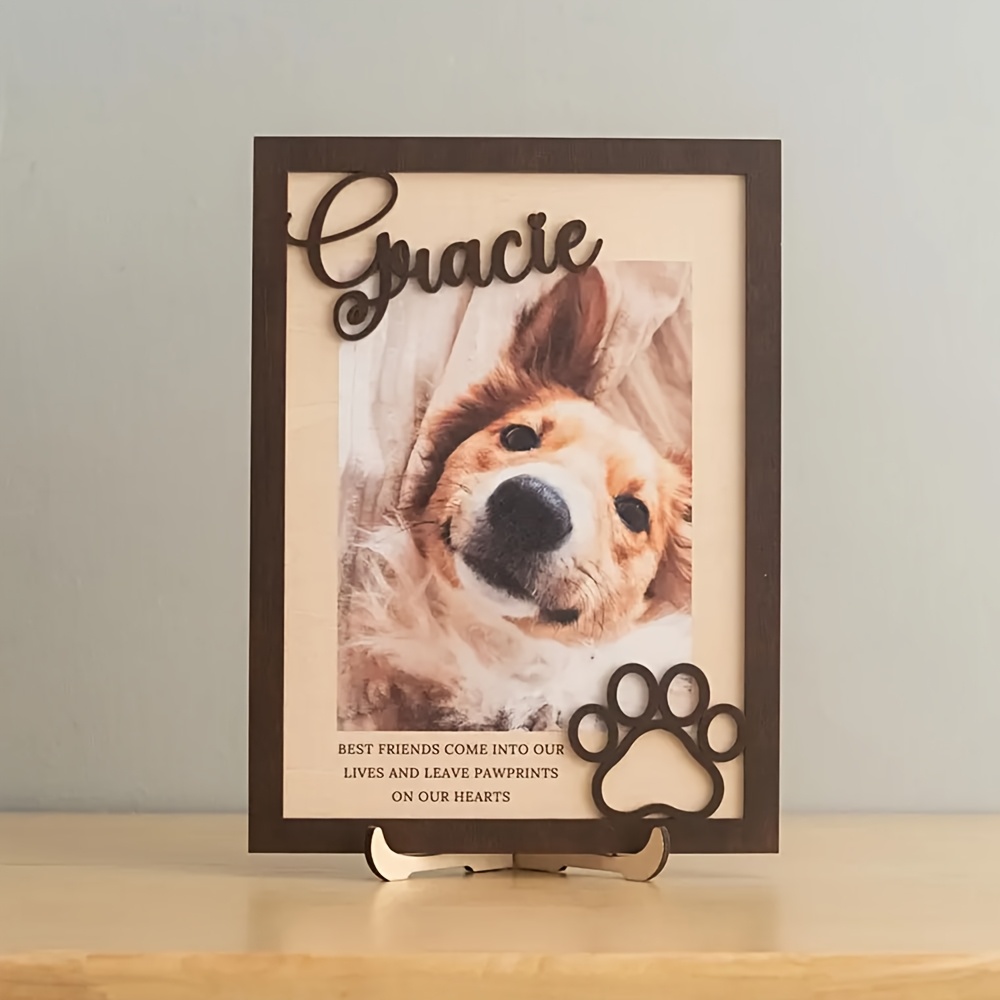 Frame Display Wood - Customizable Personalized Wooden Pet Photo Frame