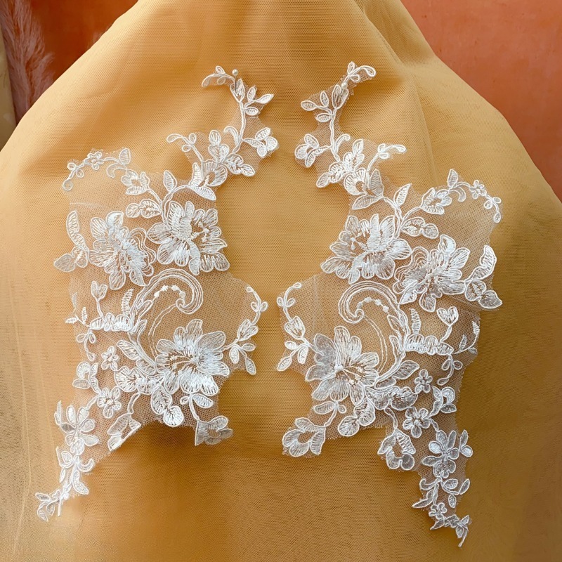 Embroidery White Dress - 2 Pieces/4 Pieces, Exquisite White Polyester