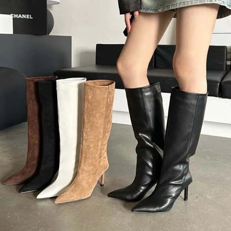 Embroidery Design - Luxury Women Long Boots Fashion Suede