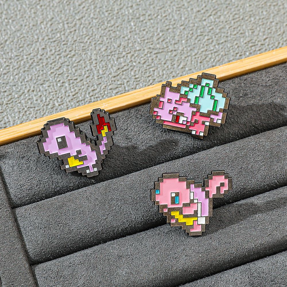 Embroidery Wallpaper - Pixel Mosaic Pokemon Metal Enamel Pin,