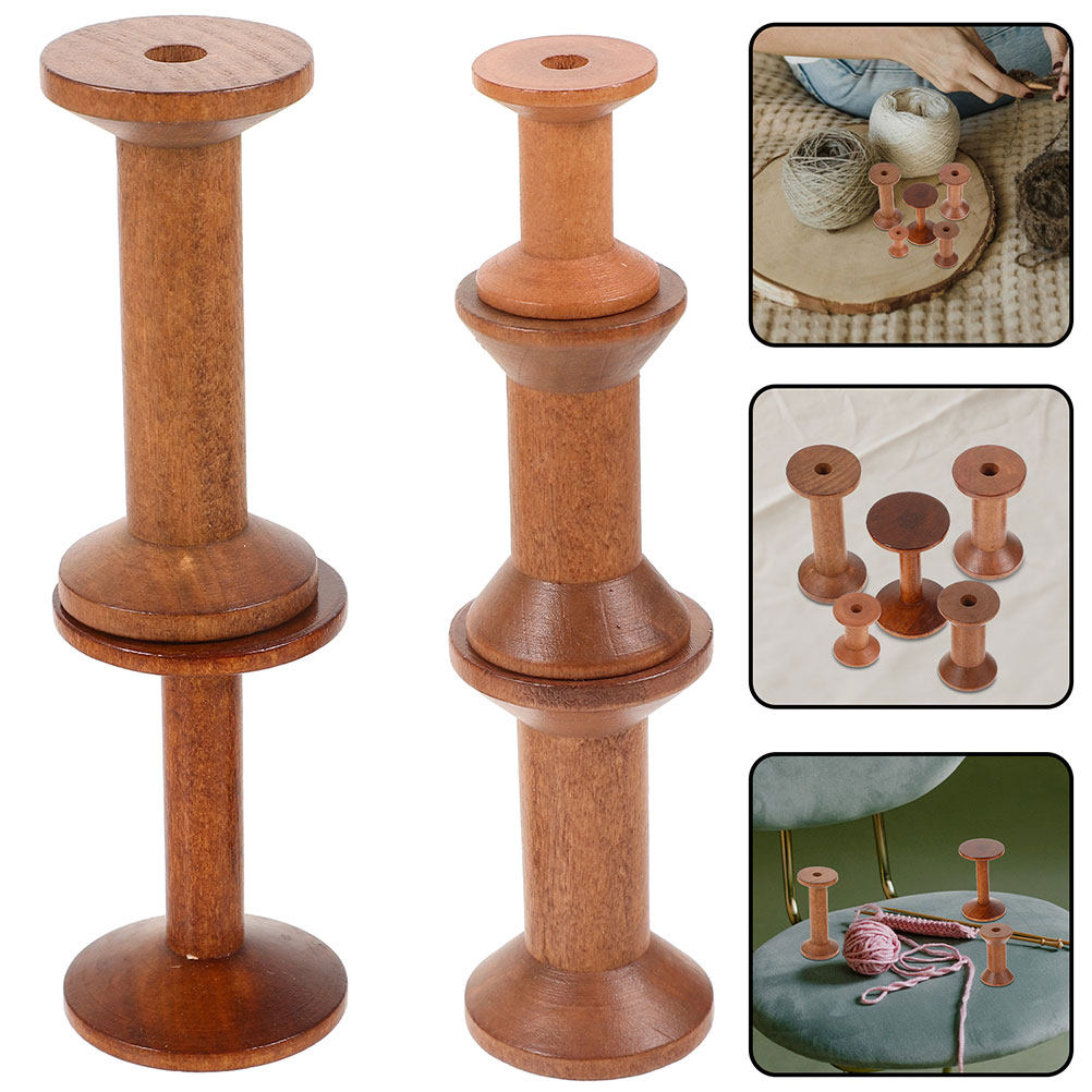 Embroidery Yarn - 7Pcs Wooden Thread Spools Vintage Empty