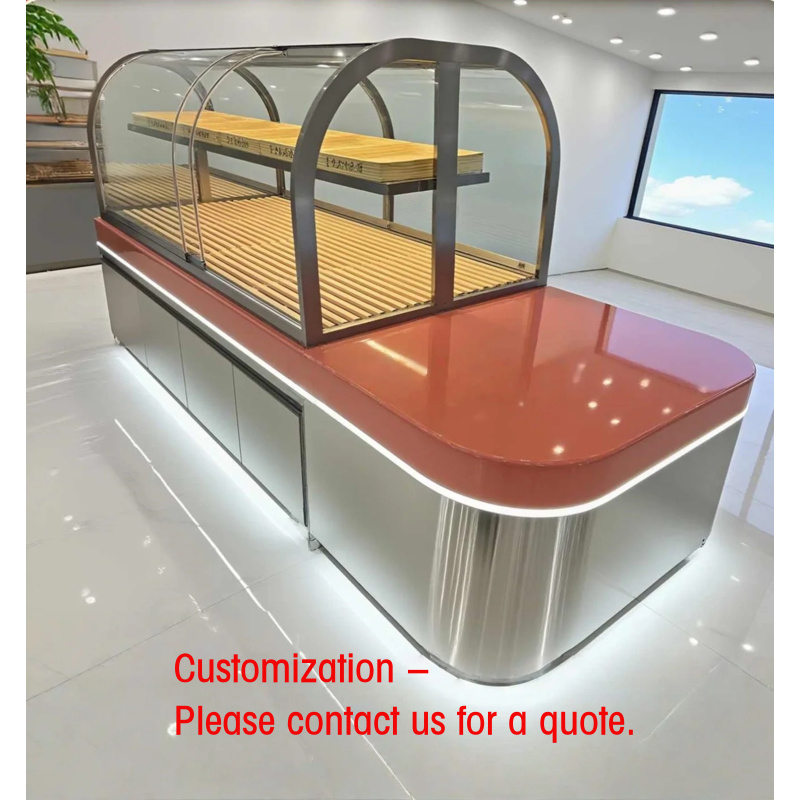 Frame Display Wood - custom.Customizable Glass Wood Bread Display Stand