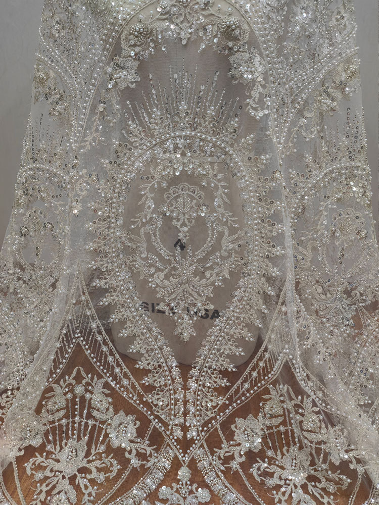 Embroidery White Dress - 1yard white High-density Mesh Gauze Fabrics
