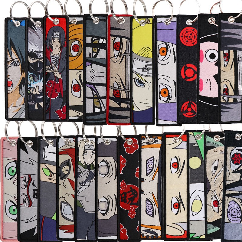 Embroidery Keychain - Anime Naruto Embroidery Key Fobs Cool