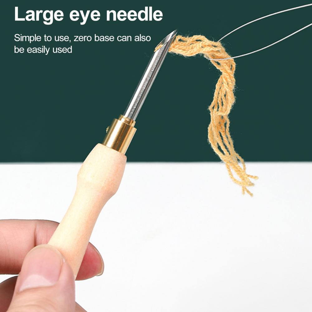 Embroidery Tools - Embroidery Needle Wooden Handle Knitting Needle