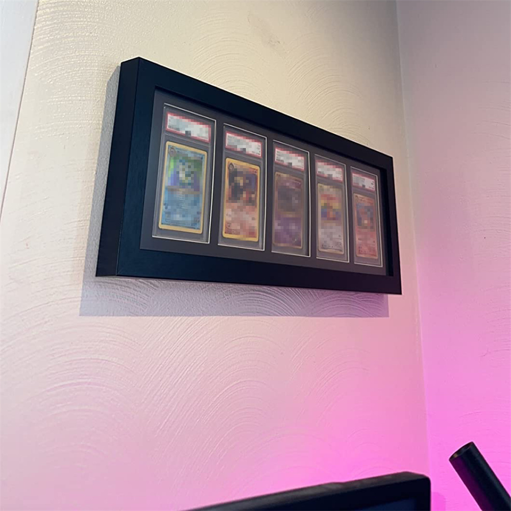 Frame Display Wood - 3-9 Grids Wooden Graded Sports Card