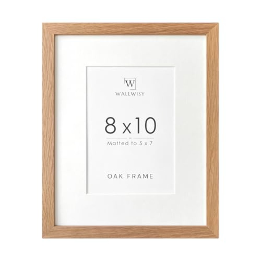 Frame Display Wood - 8x10 Picture Frame, Solid Oak Wood