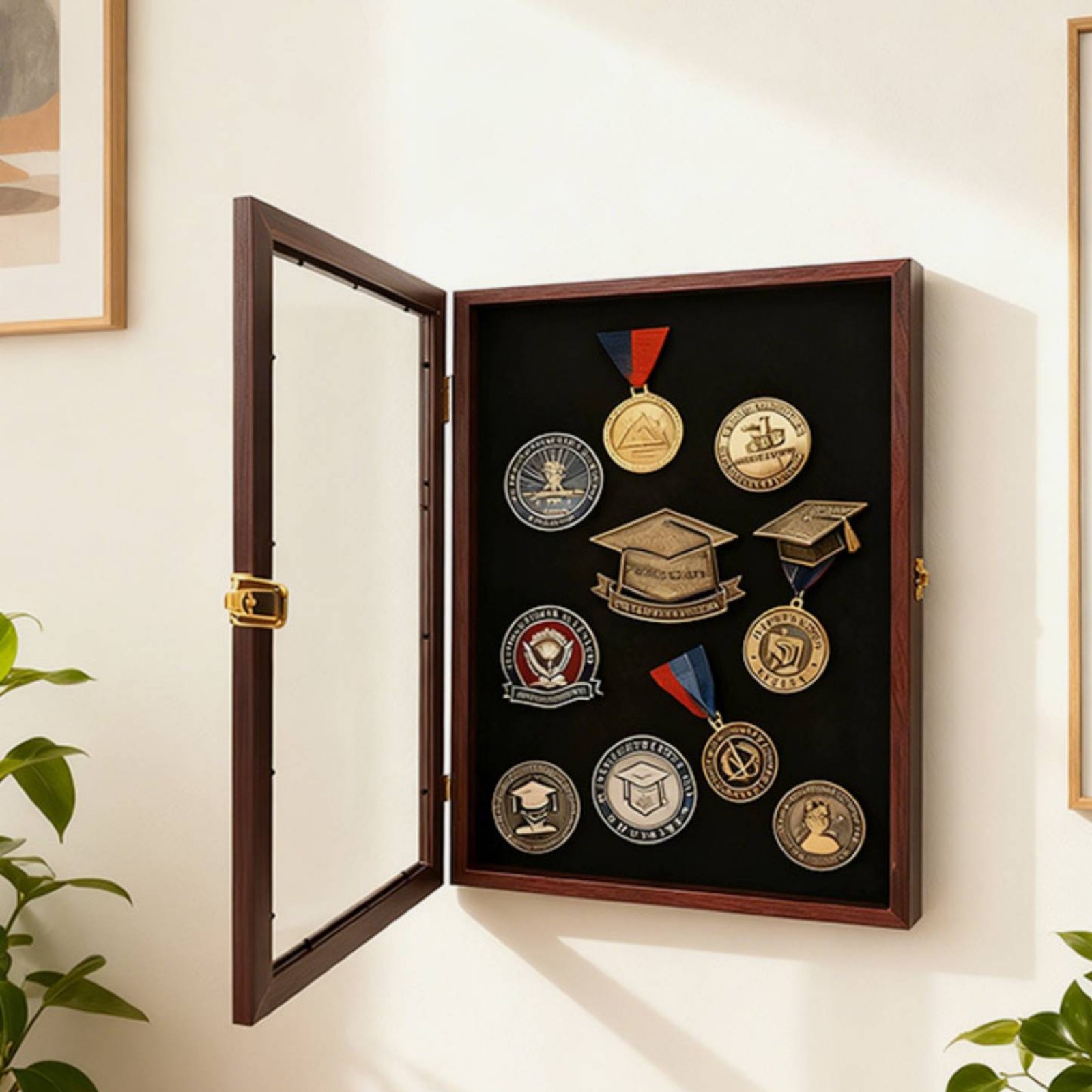 Frame Display Wood - Badge Display Frame Transparent Front Medal