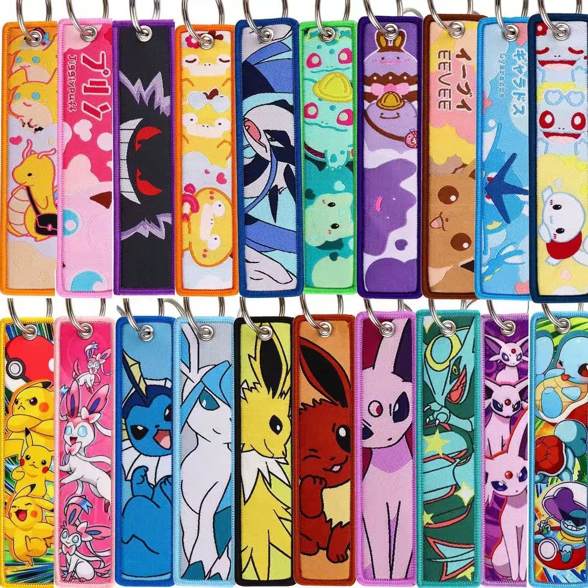 Embroidery Keychain - Pokémon Pendant Car Keychain Backpack Keychain