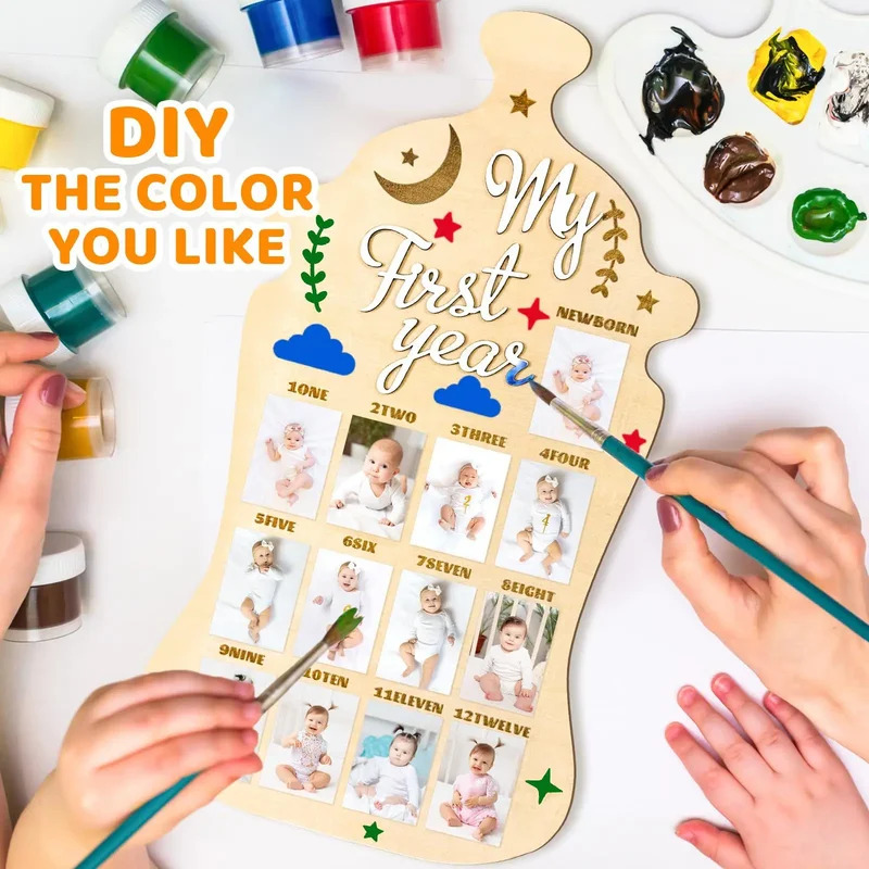 Frame Display Wood - TEMIKIDS Newborn First Year of Growth