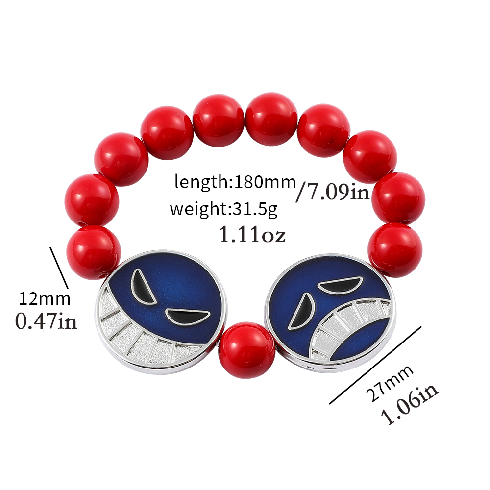 Anime Red Beads Face Bracelet  - Embroidery Illustration ulasan dan harga