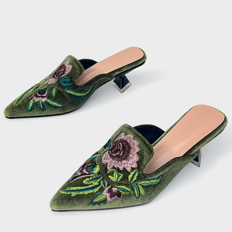 Embroidery Velour Women Shoes  - Embroidery Design ulasan dan harga