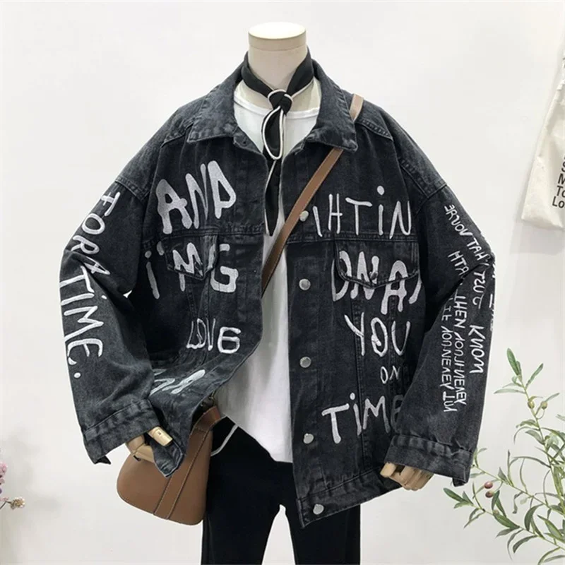 Autumn Korean Letter Embroider - Embroidery Jacket Jeans ulasan dan harga