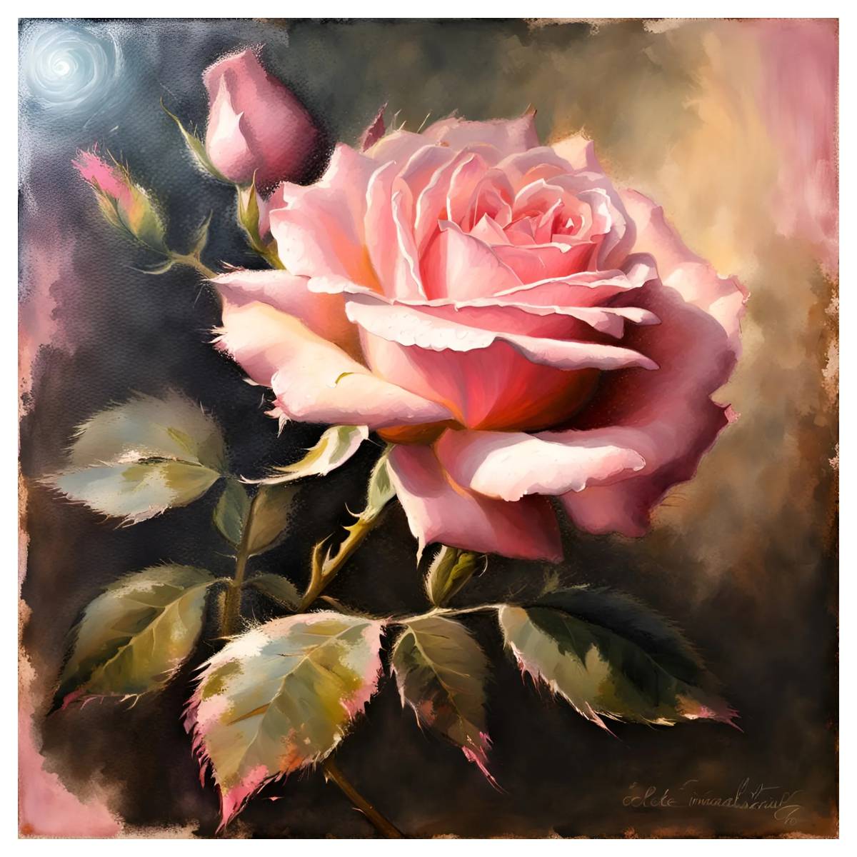 pink rose 30X30CM/11.8inch cro - Embroidery Rose Stitch ulasan dan harga
