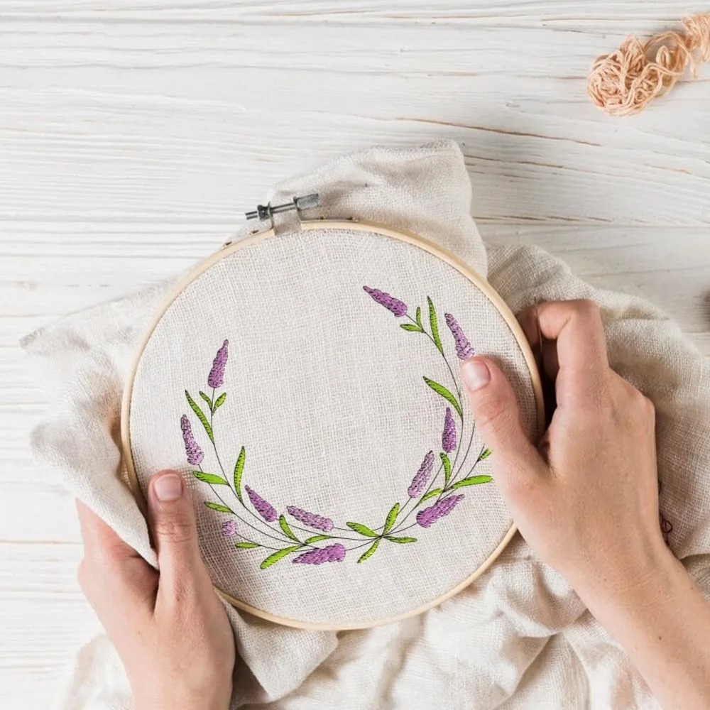 4 Sheets Lavender Flower Butte - Embroidery Sheet ulasan dan harga