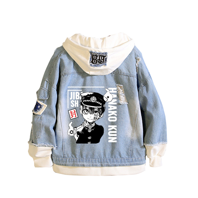 Toilet-Bound Hanako-kun Demin  - Embroidery Jacket Jeans ulasan dan harga