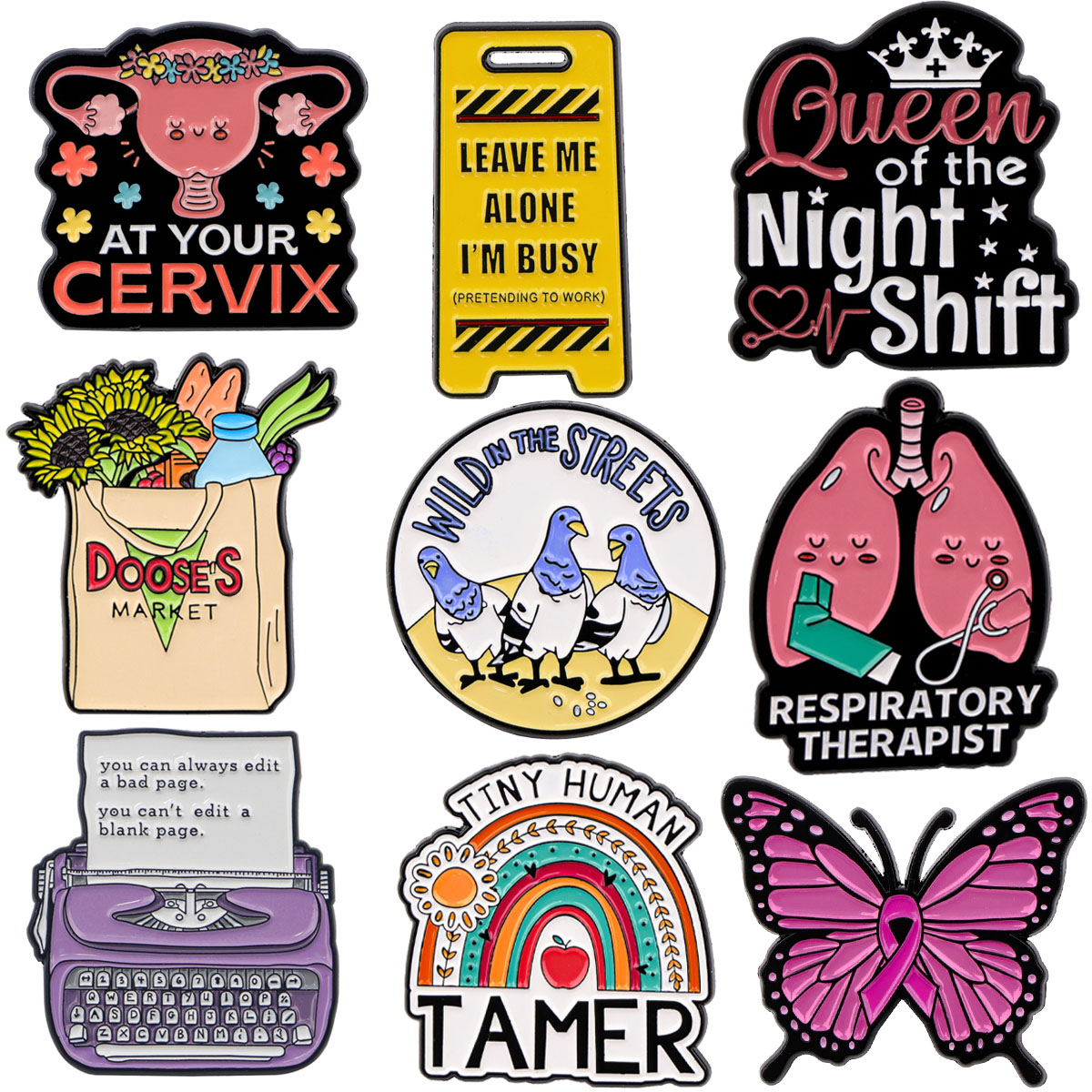 Doctor Nurse Enamel Pin Uterus - Embroidery Illustration ulasan dan harga