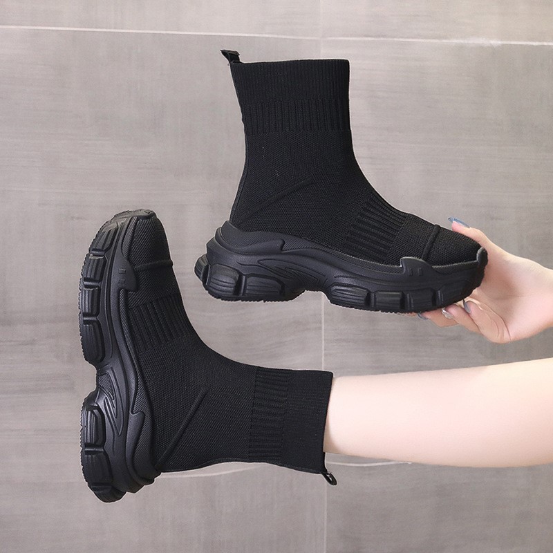 Sock boots women's summer new  - Embroidery Canvas ulasan dan harga