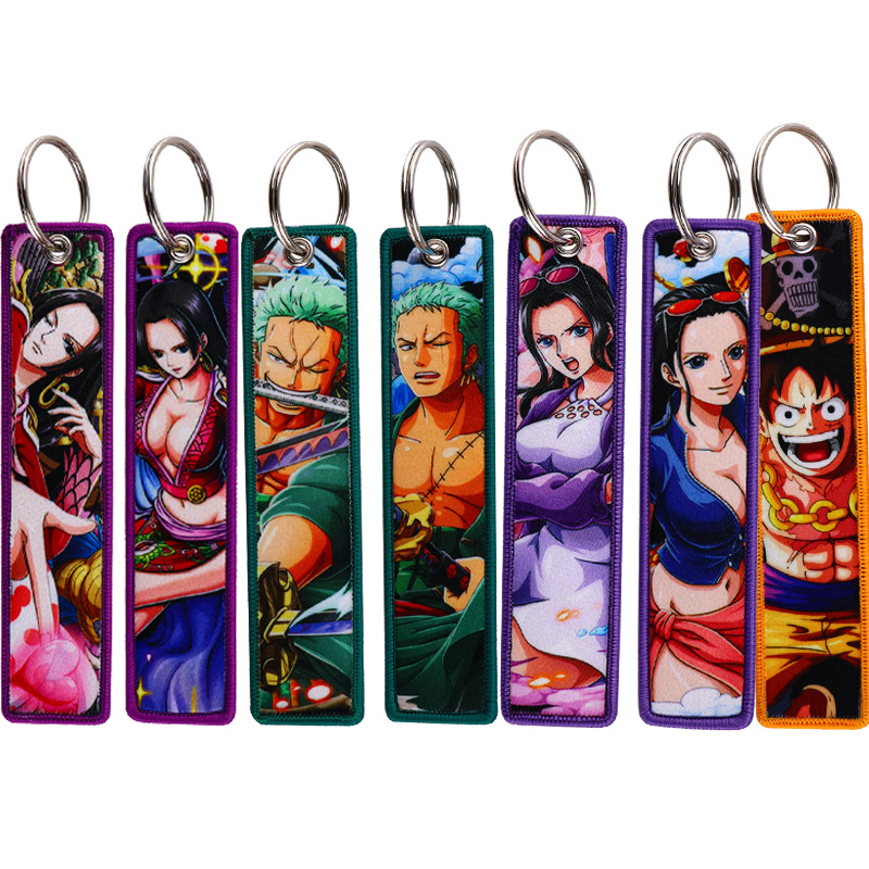 Anime One Piece Embroidery Key - Embroidery Keychain ulasan dan harga