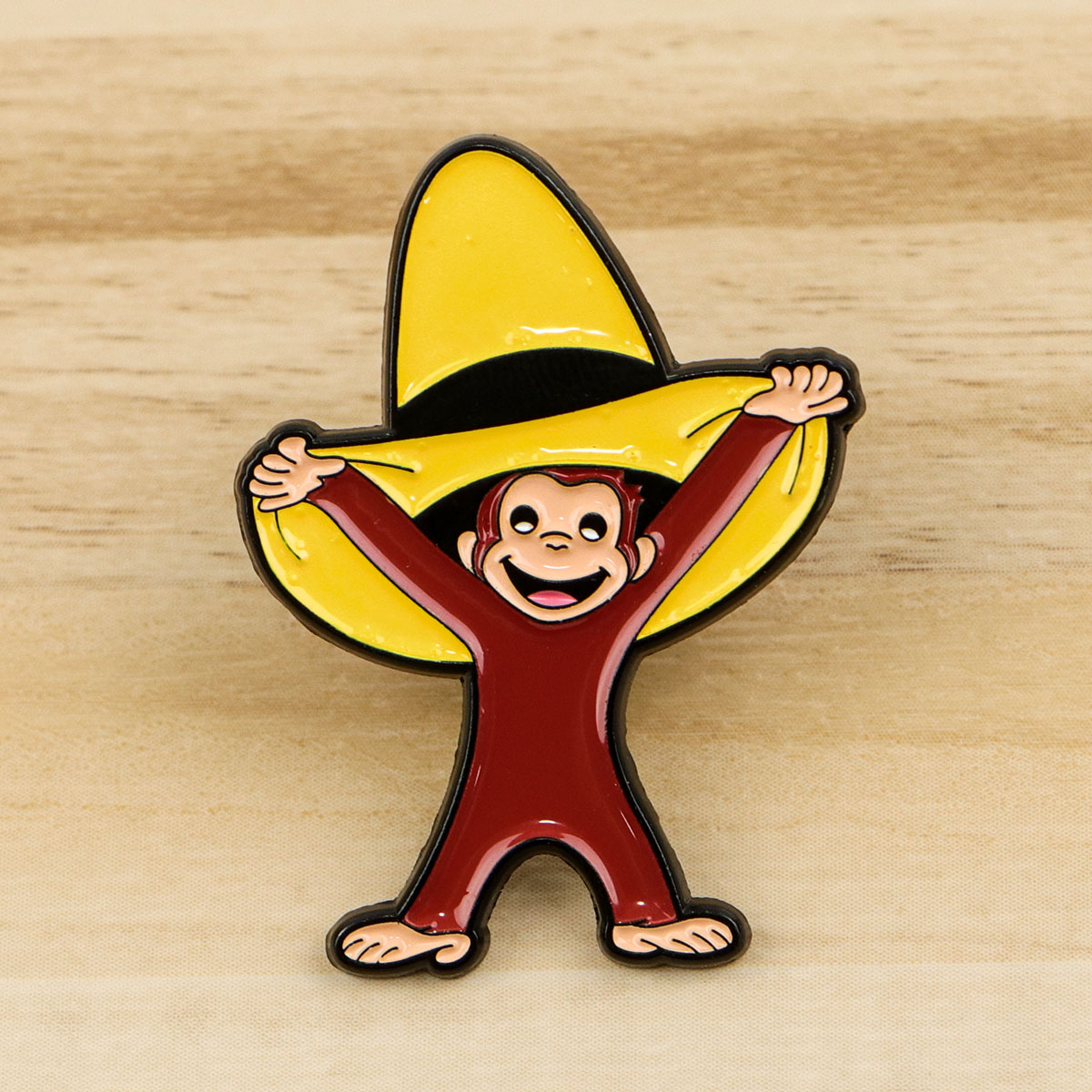 Cute Monkey Enamel Pin Funny B - Embroidery Illustration ulasan dan harga