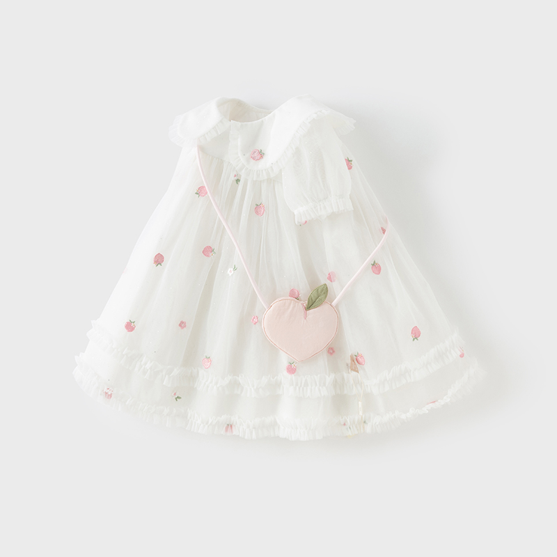 Dave Bella Girls Baby Mesh Pri - Embroidery White Dress ulasan dan harga