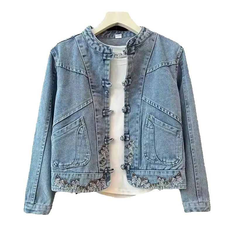 2025 Spring Autumn New Fashion - Embroidery Jacket Jeans ulasan dan harga