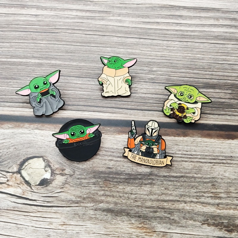 5pcs Cute cartoon Yoda badge s - Embroidery Wallpaper ulasan dan harga