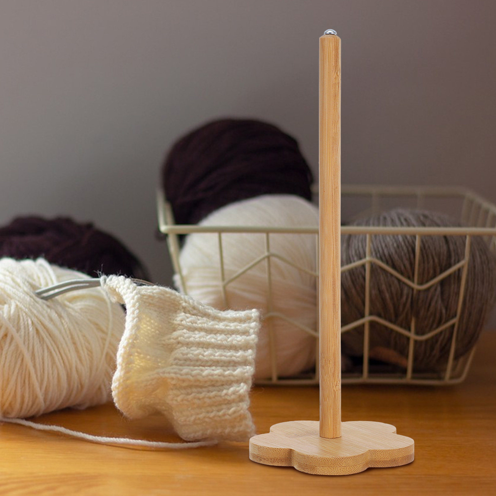 Rotating Wooden Yarn Holder Ba - Embroidery Yarn ulasan dan harga