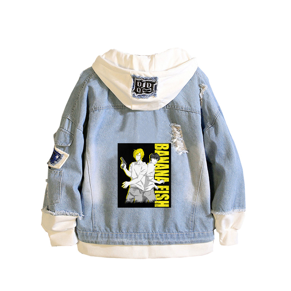 BANANA FISH Demin Jacket Anime - Embroidery Jacket Jeans ulasan dan harga