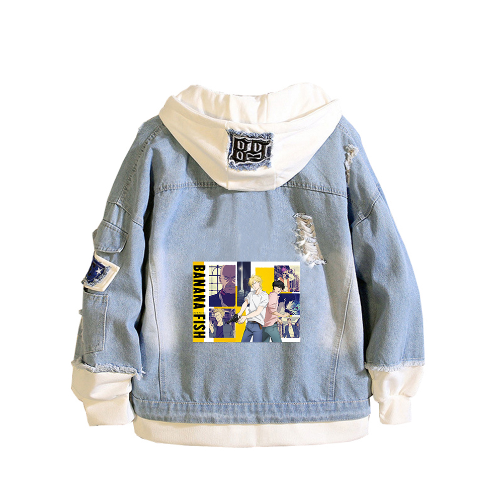 BANANA FISH Demin Jacket Anime - Embroidery Jacket Jeans ulasan dan harga
