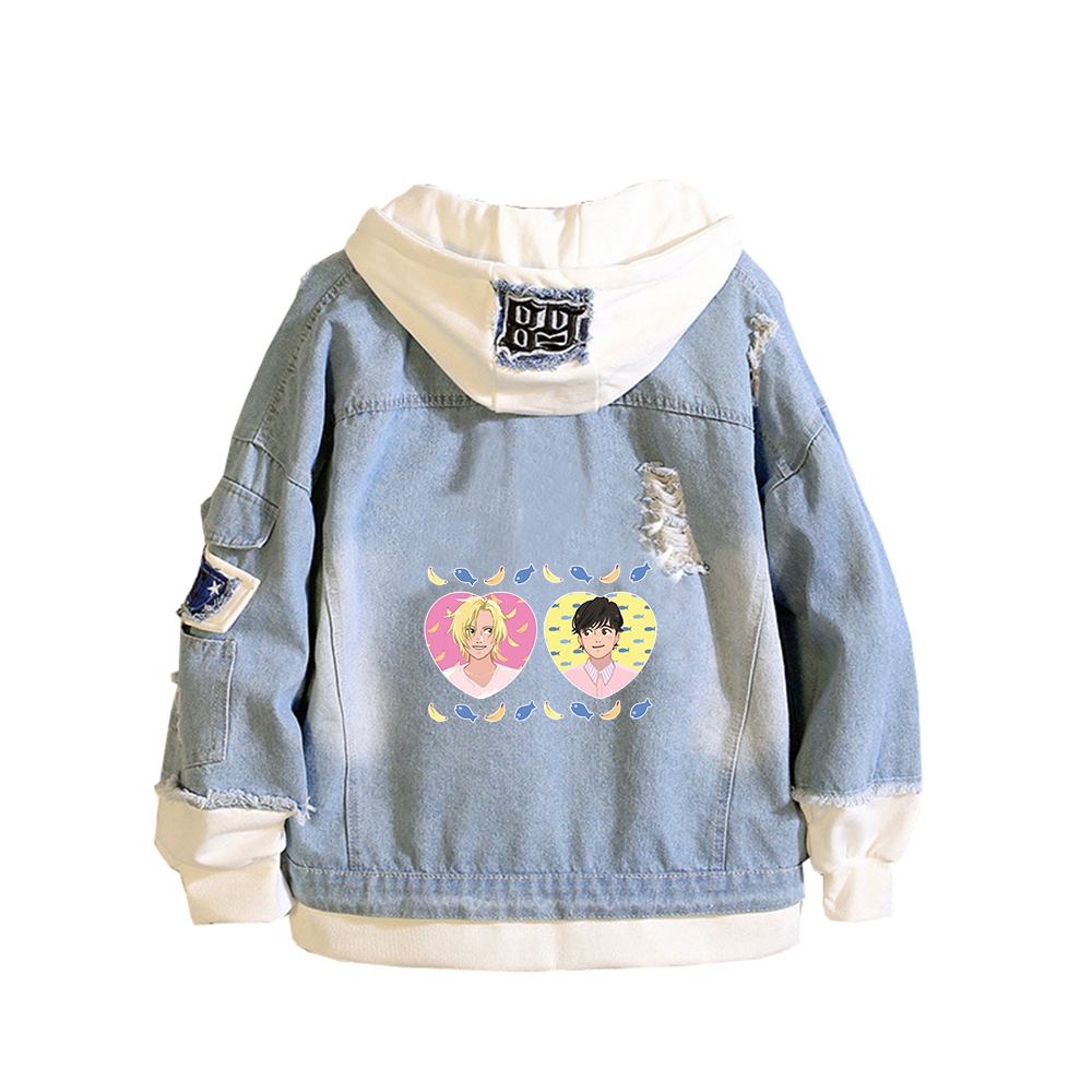 BANANA FISH Demin Jacket Anime - Embroidery Jacket Jeans ulasan dan harga