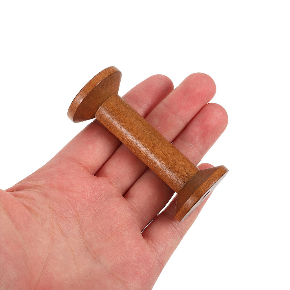 7Pcs Wooden Thread Spools Vint - Embroidery Yarn ulasan dan harga