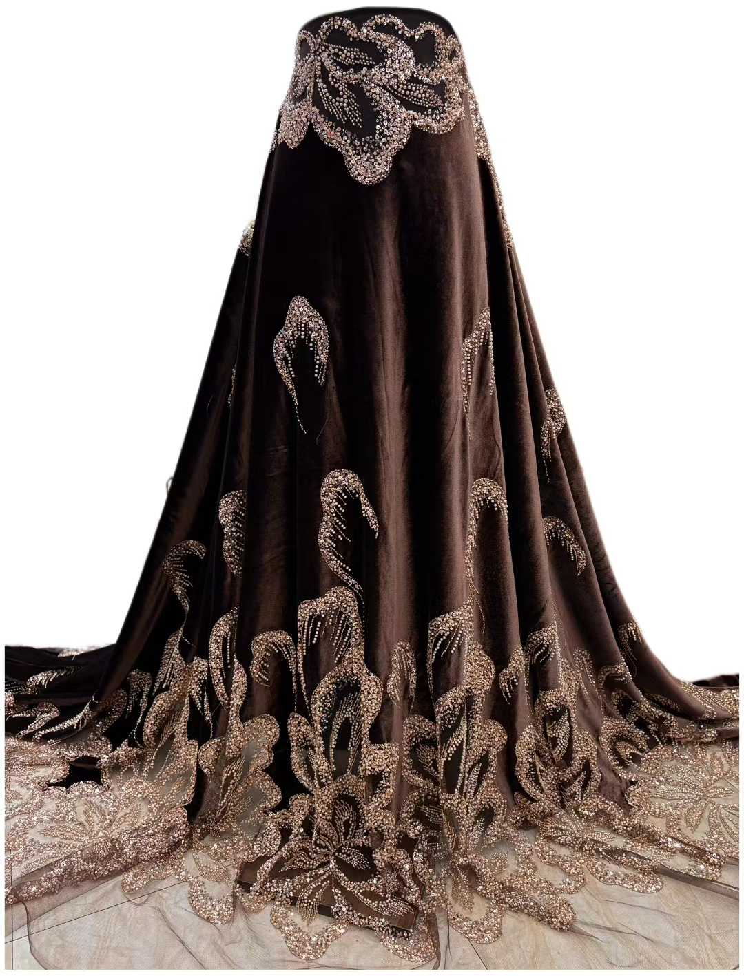 African Velvet Beaded Heavy La - Embroidery Abaya ulasan dan harga