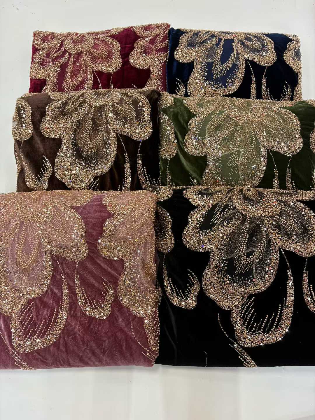 African Velvet Beaded Heavy La - Embroidery Abaya ulasan dan harga