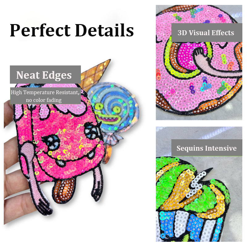 5PCS/Set Embroidered Sequins D - Embroidery Jacket Jeans ulasan dan harga