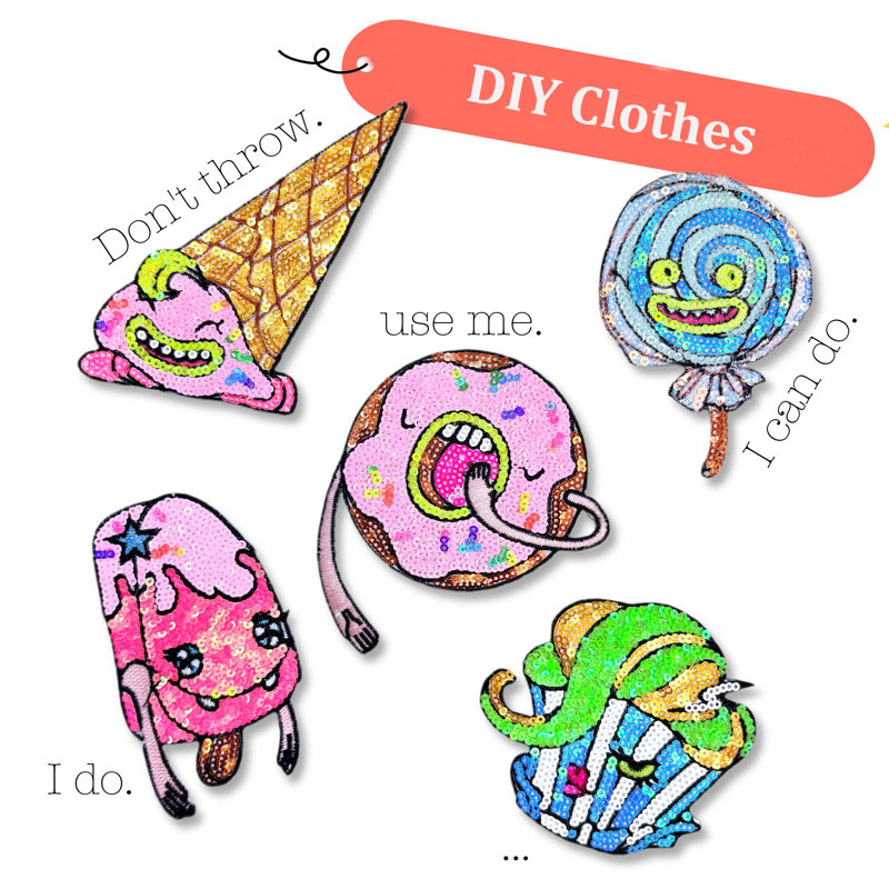 5PCS/Set Embroidered Sequins D - Embroidery Jacket Jeans ulasan dan harga