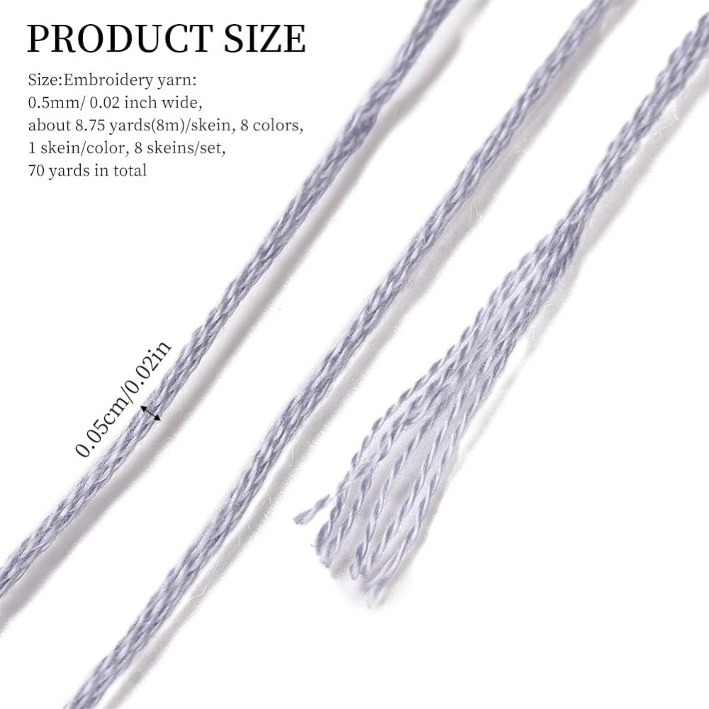 8 Skeins 70 Yards Grey Friends - Embroidery Yarn ulasan dan harga