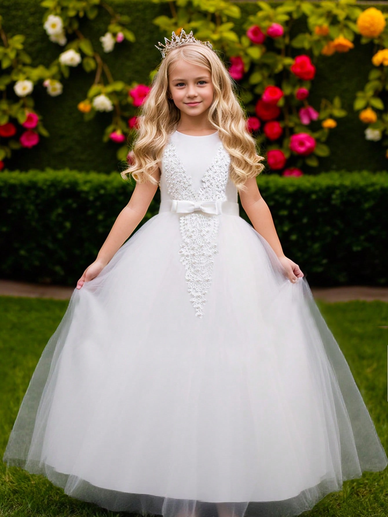 Flower Girl Dresses for Weddin - Embroidery White Dress ulasan dan harga