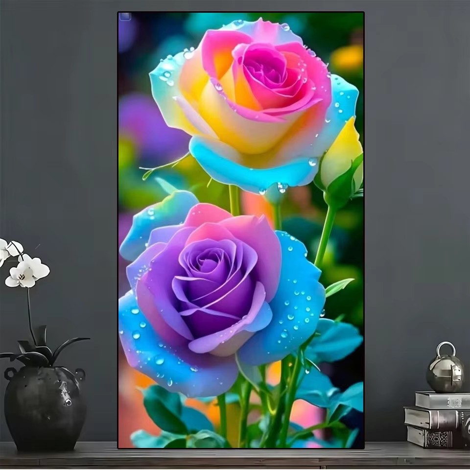 DIY Full Square Diamond Painti - Embroidery Rose Stitch ulasan dan harga