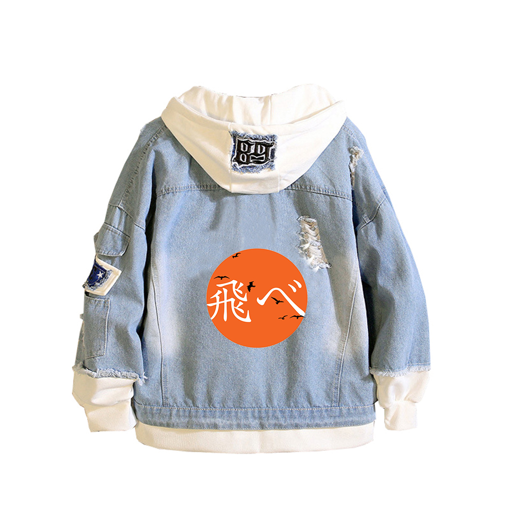 Haikyuu Karasuno VBC Print Wom - Embroidery Jacket Jeans ulasan dan harga