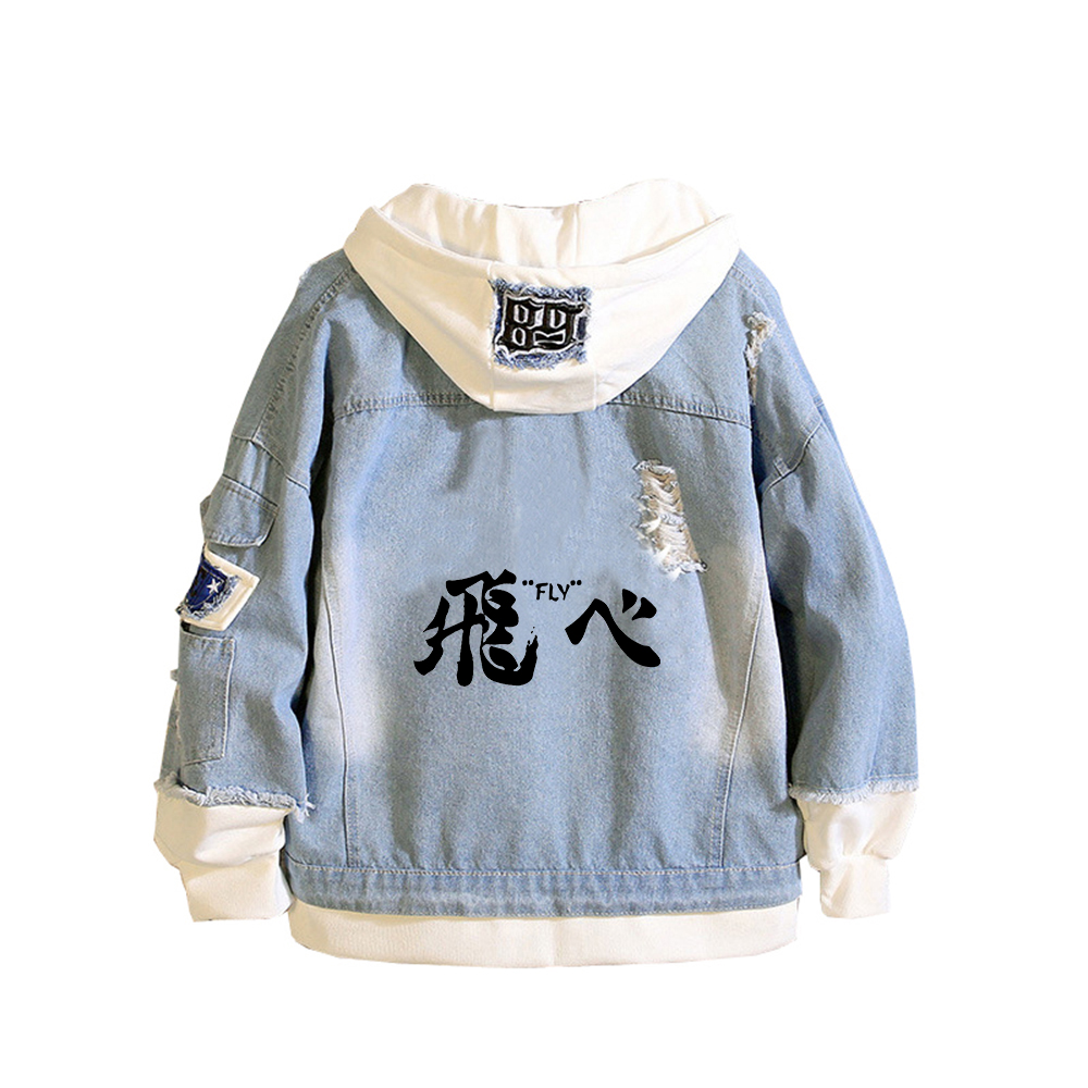 Haikyuu Karasuno VBC Print Wom - Embroidery Jacket Jeans ulasan dan harga
