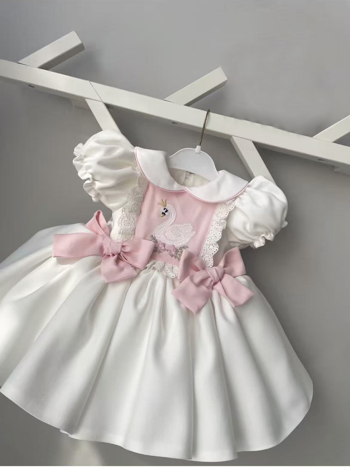 0-12Y Baby Girl Summer White S - Embroidery White Dress ulasan dan harga