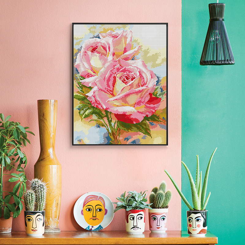 Joy Sunday Cross Stitch Kit DI - Embroidery Rose Stitch ulasan dan harga
