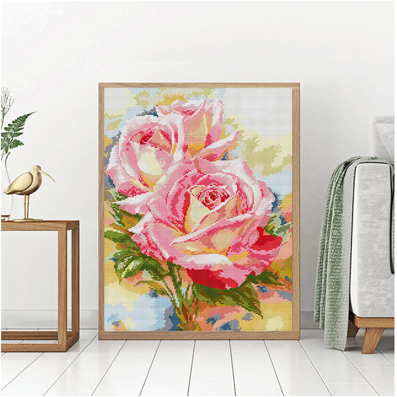 Joy Sunday Cross Stitch Kit DI - Embroidery Rose Stitch ulasan dan harga