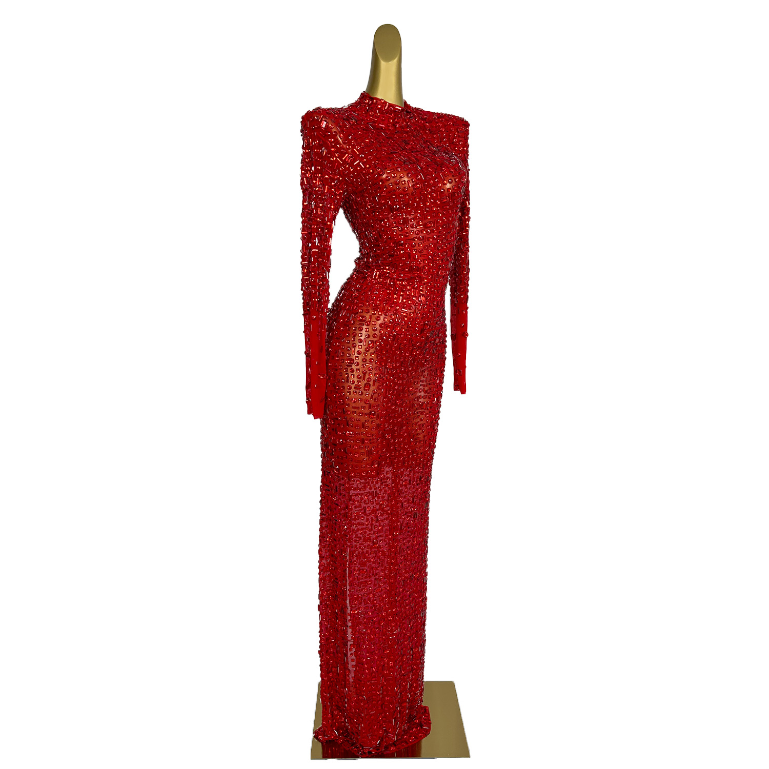 Red Diamonds Dress See Through - Embroidery Abaya ulasan dan harga